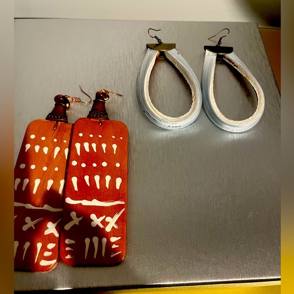 New: Handcrafted genuine leather earring bundle
